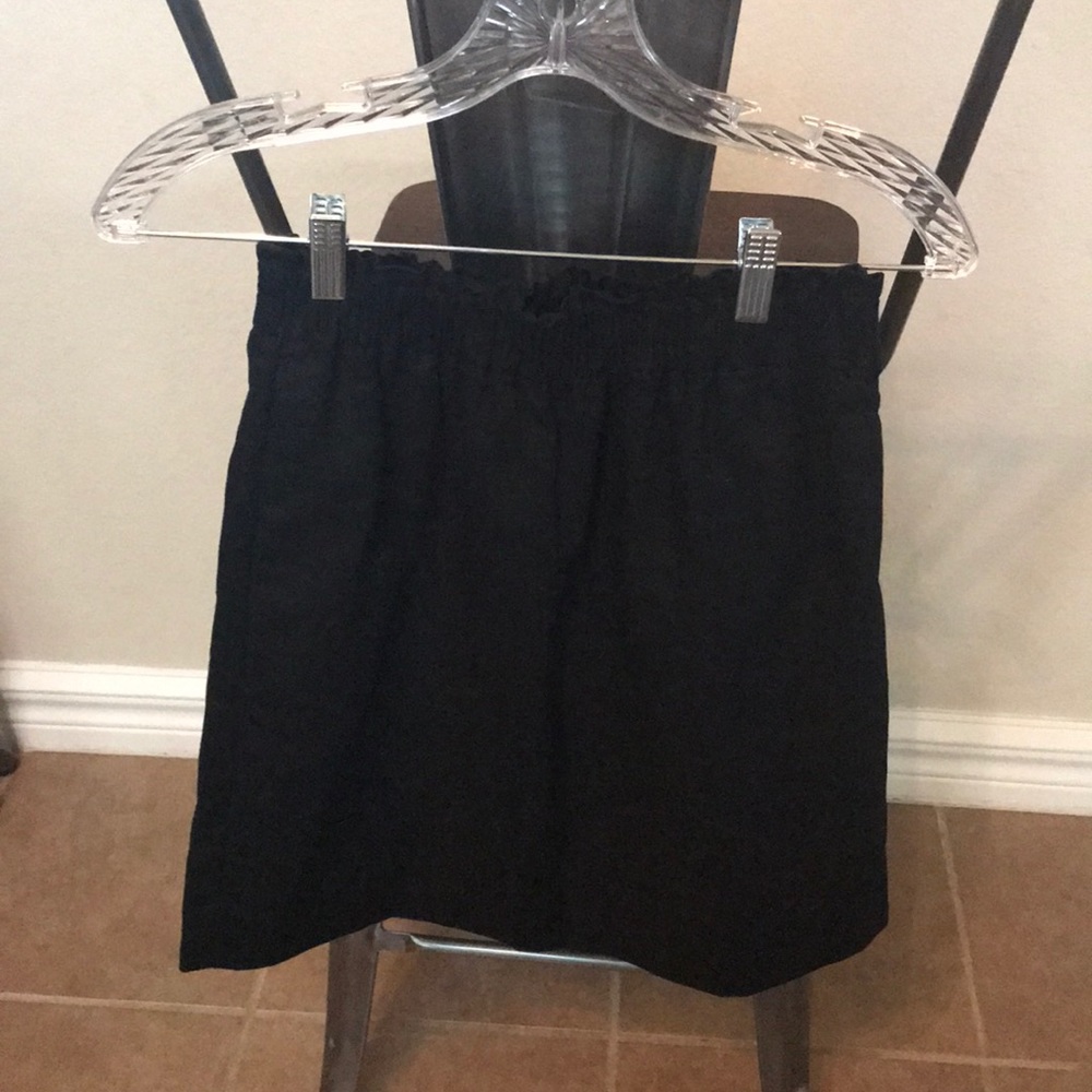 J Crew Synch Waist Linen Black Skirt